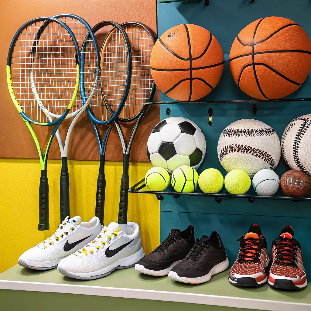 Display of sports equipment on sale